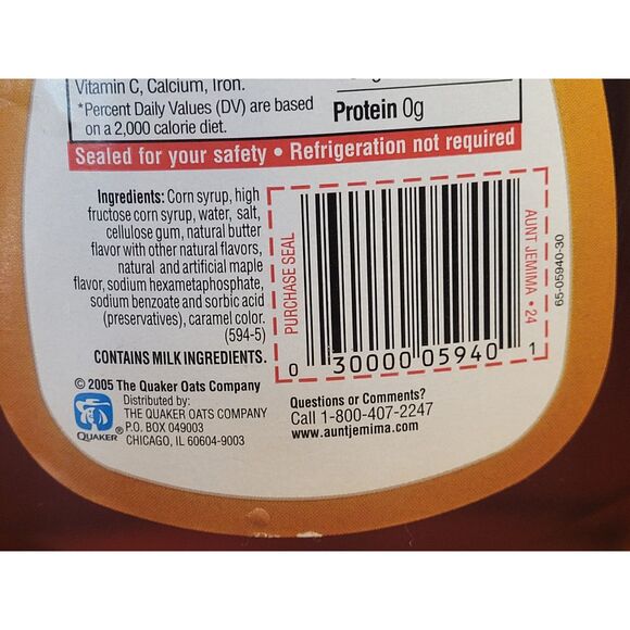 Aunt Jemima BUTTER RICH Syrup 24 fl oz Sealed NOS 2005 Collectible Prop - Picture 8 of 12